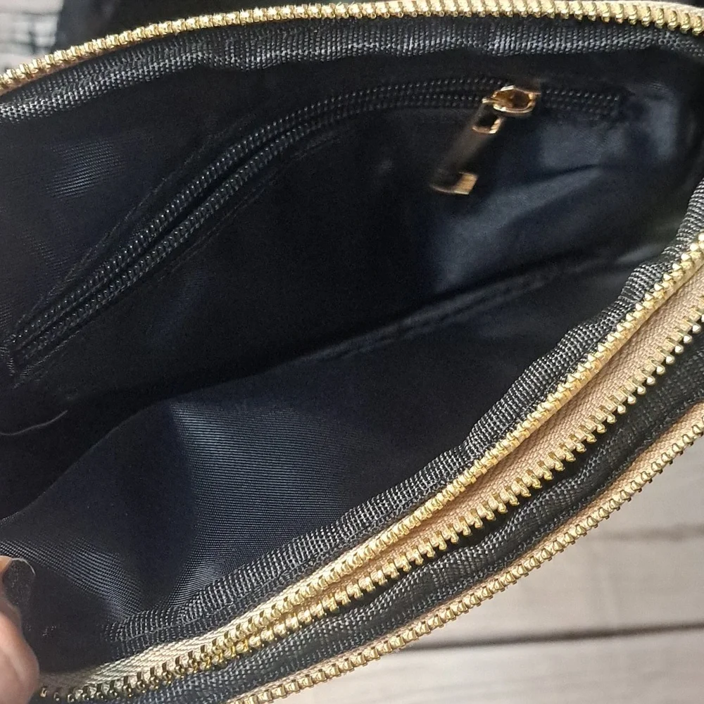 Beige 2 Zipper Section Travel Bag
